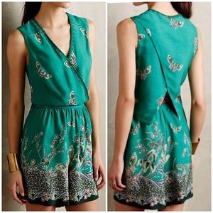 ANTHROPOLOGIE elevenses butterfly green romper